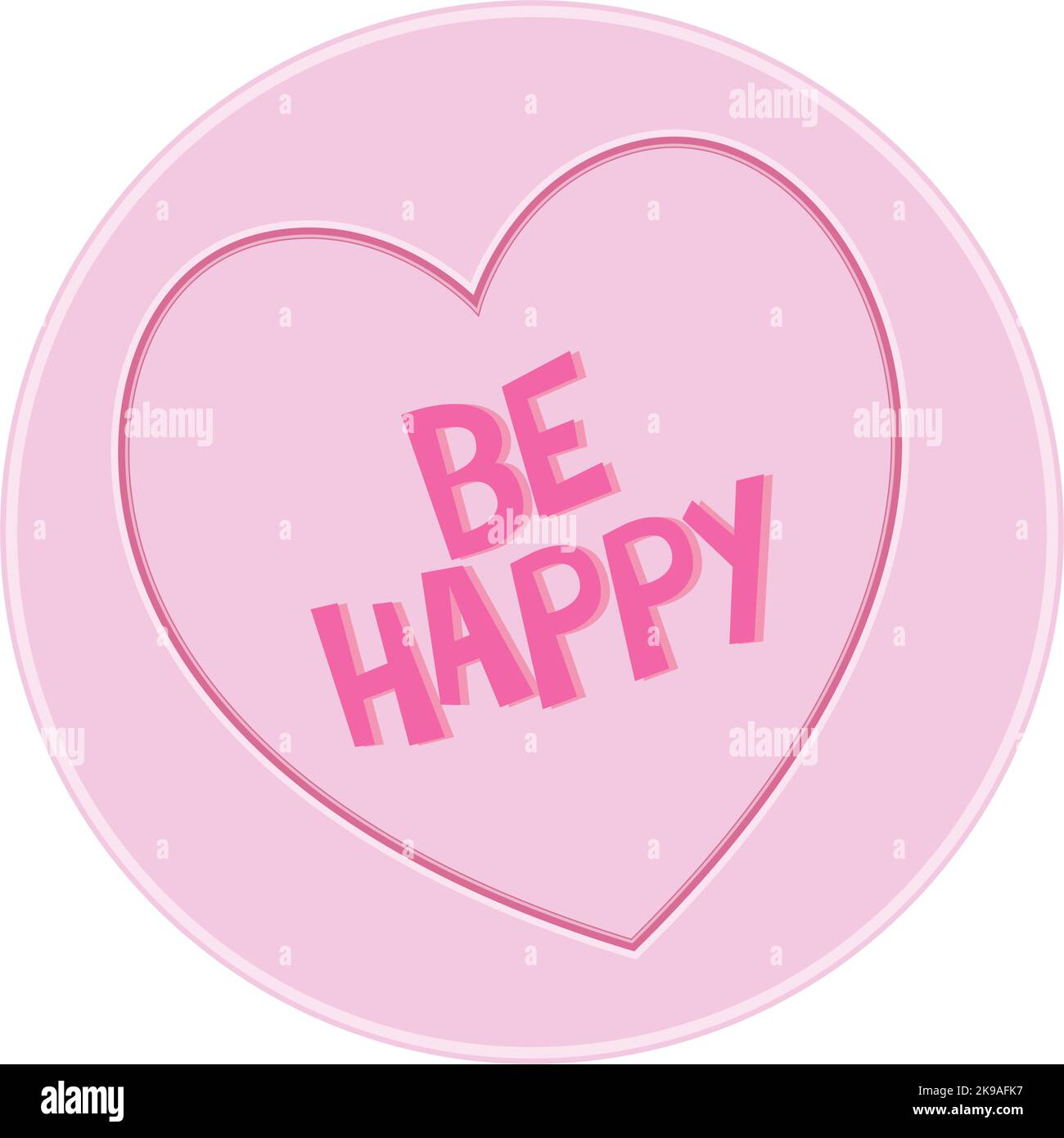 Loveheart Sweet Candy - Be Happy Message Vektor Illustration Stock Vektor