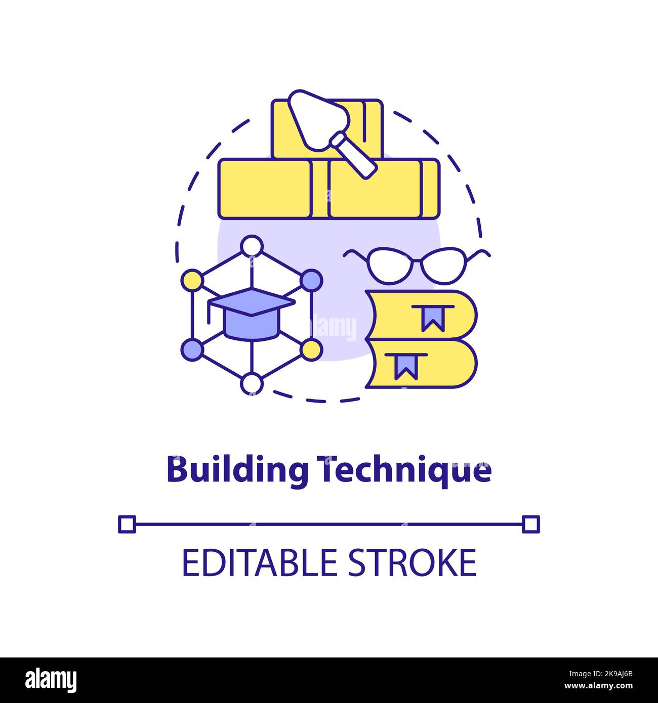 Symbol für das Konzept „Building Memory Technique“ Stock Vektor