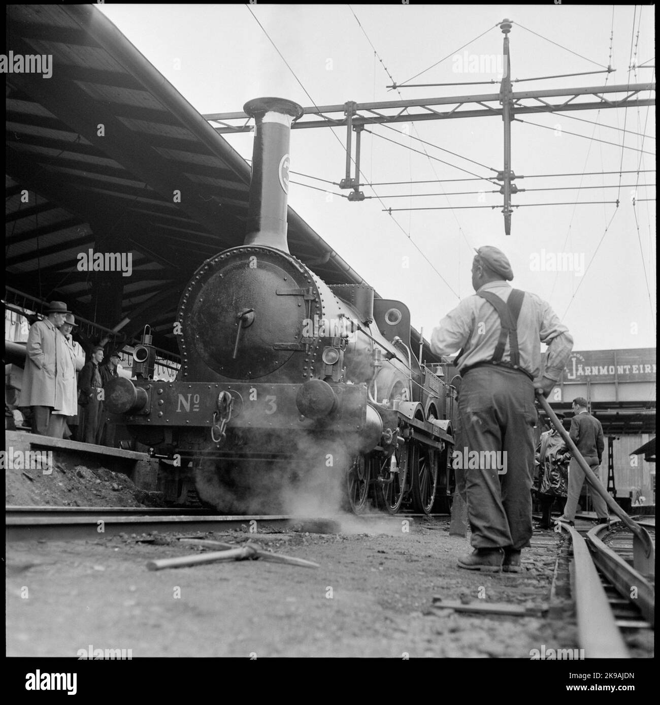 The State Railways, SJ B 3 'Prince August' auf dem Weg von Stockholm C nach Sundbyberg während des Internationalen Museumskongresses 1959. Stockfoto