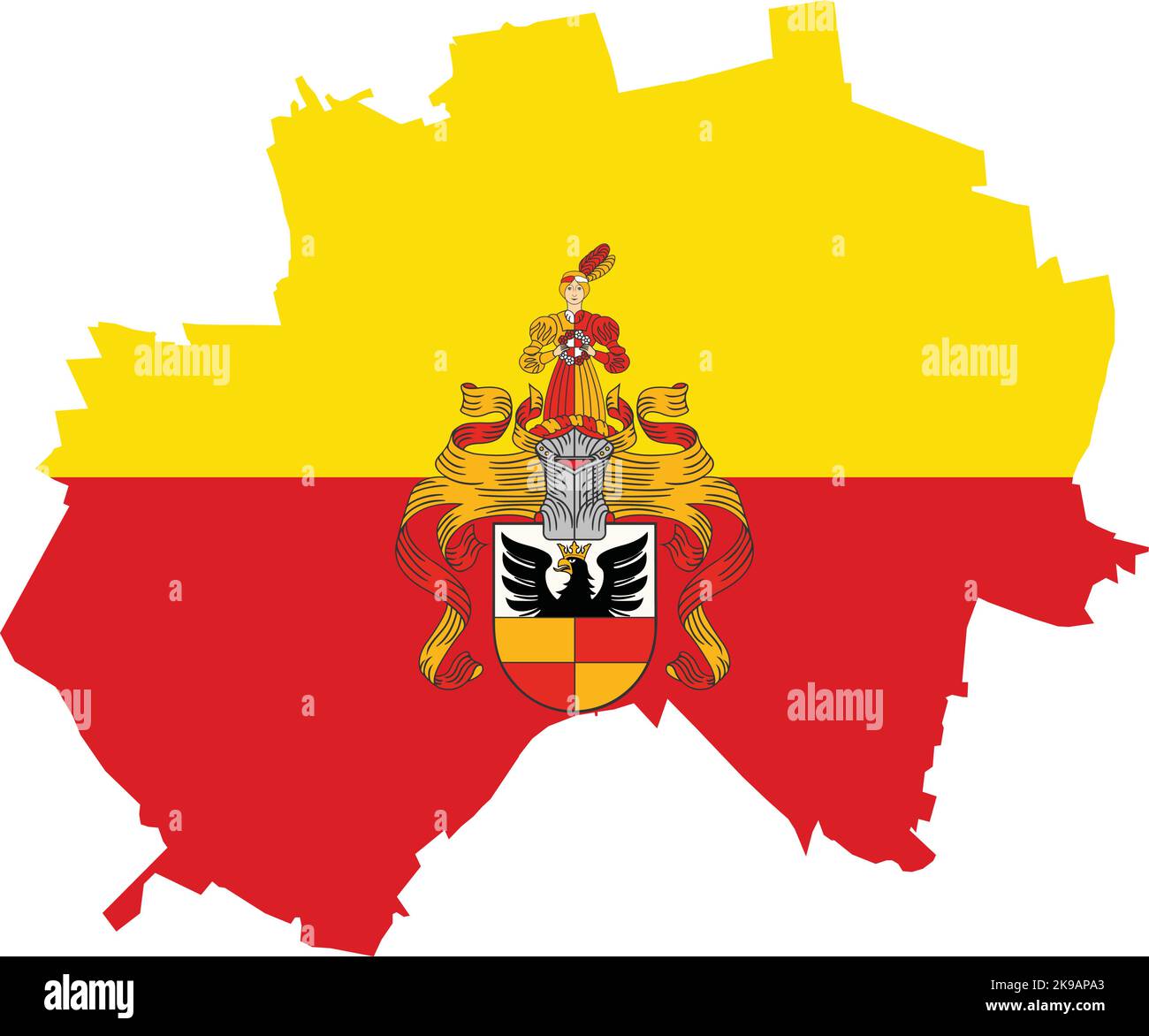 Flaggenkarte von HILDESHEIM, DEUTSCHLAND Stock Vektor