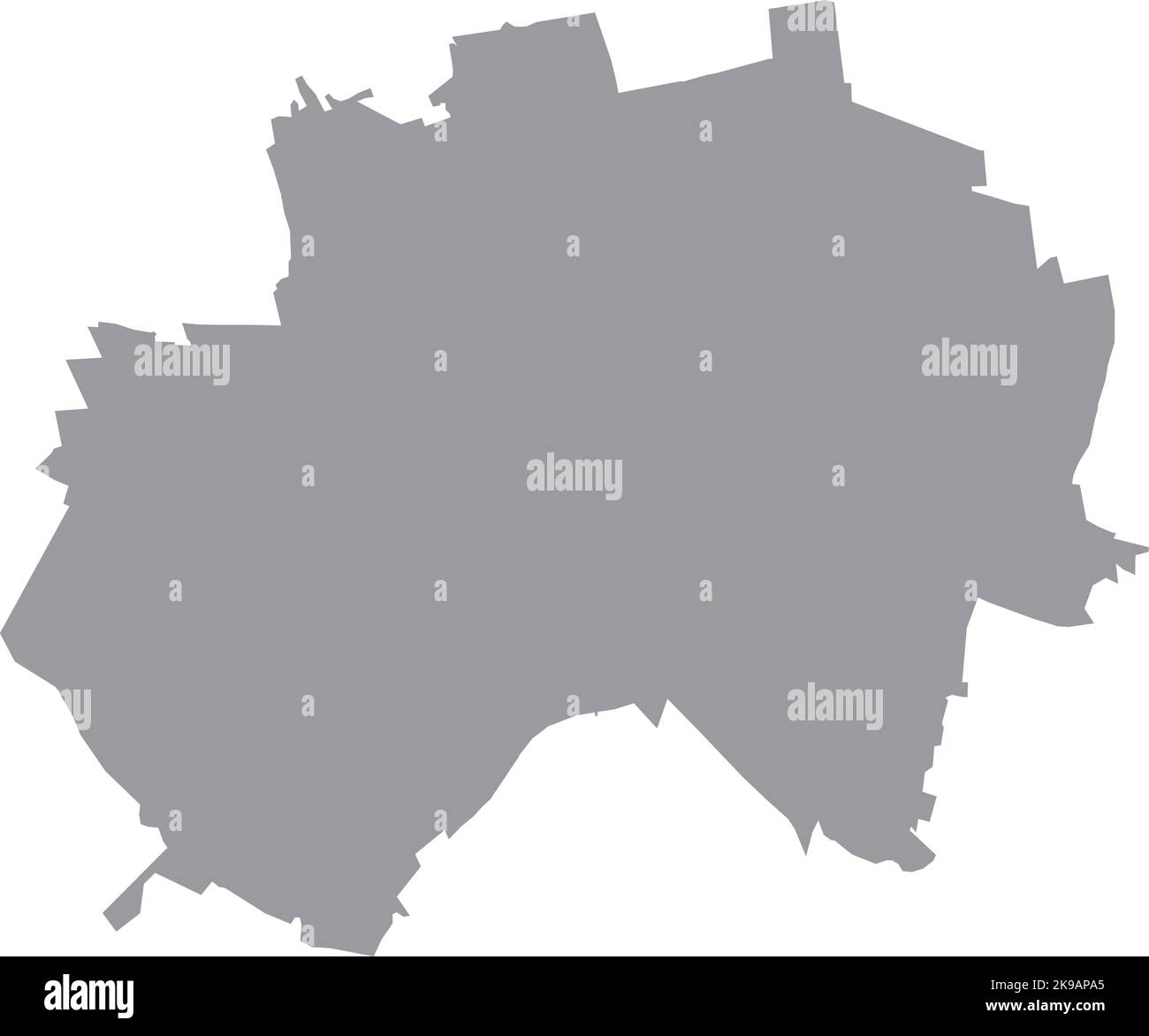 Graue Karte von HILDESHEIM, DEUTSCHLAND Stock Vektor