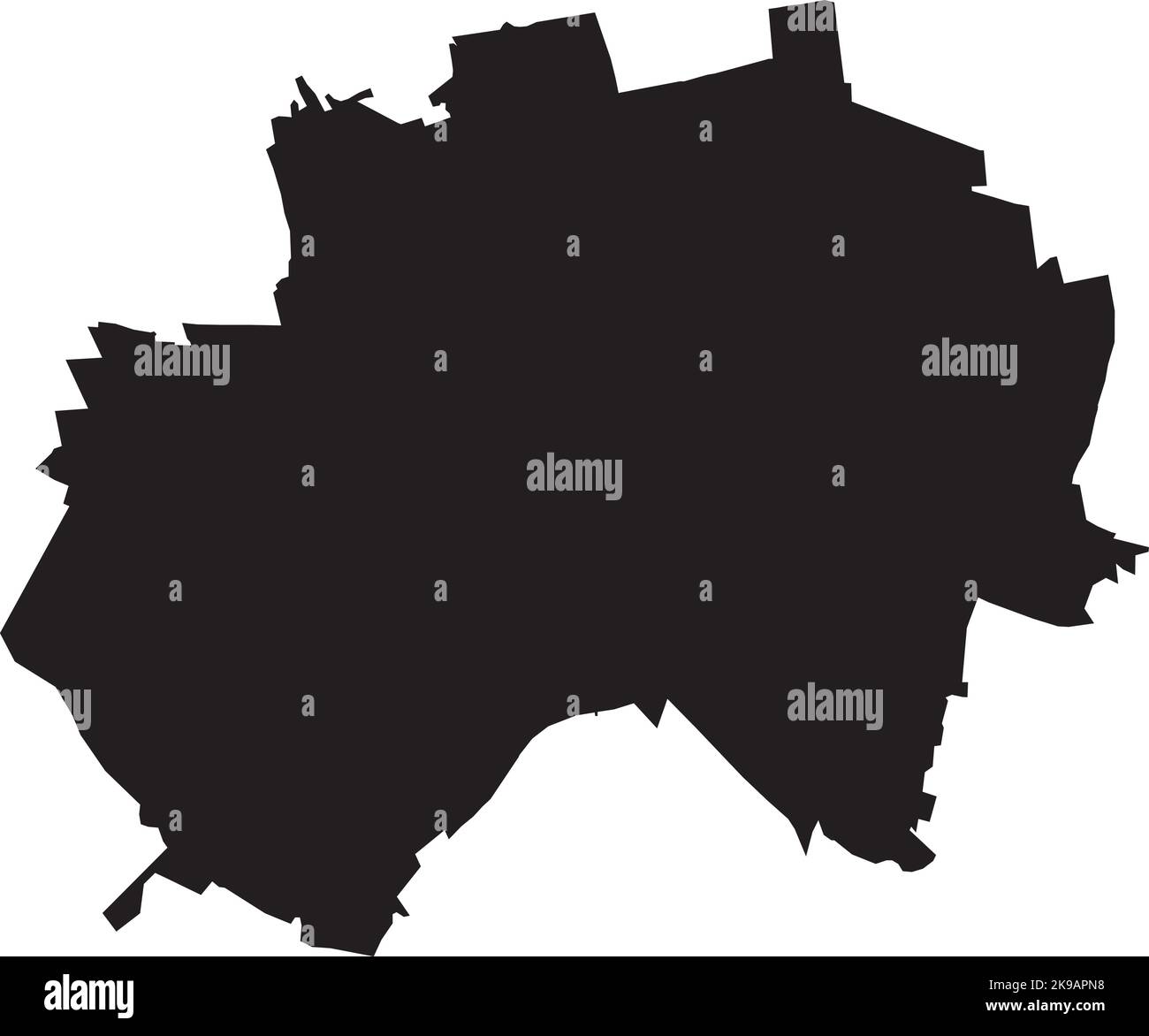 Schwarze Karte von HILDESHEIM, DEUTSCHLAND Stock Vektor