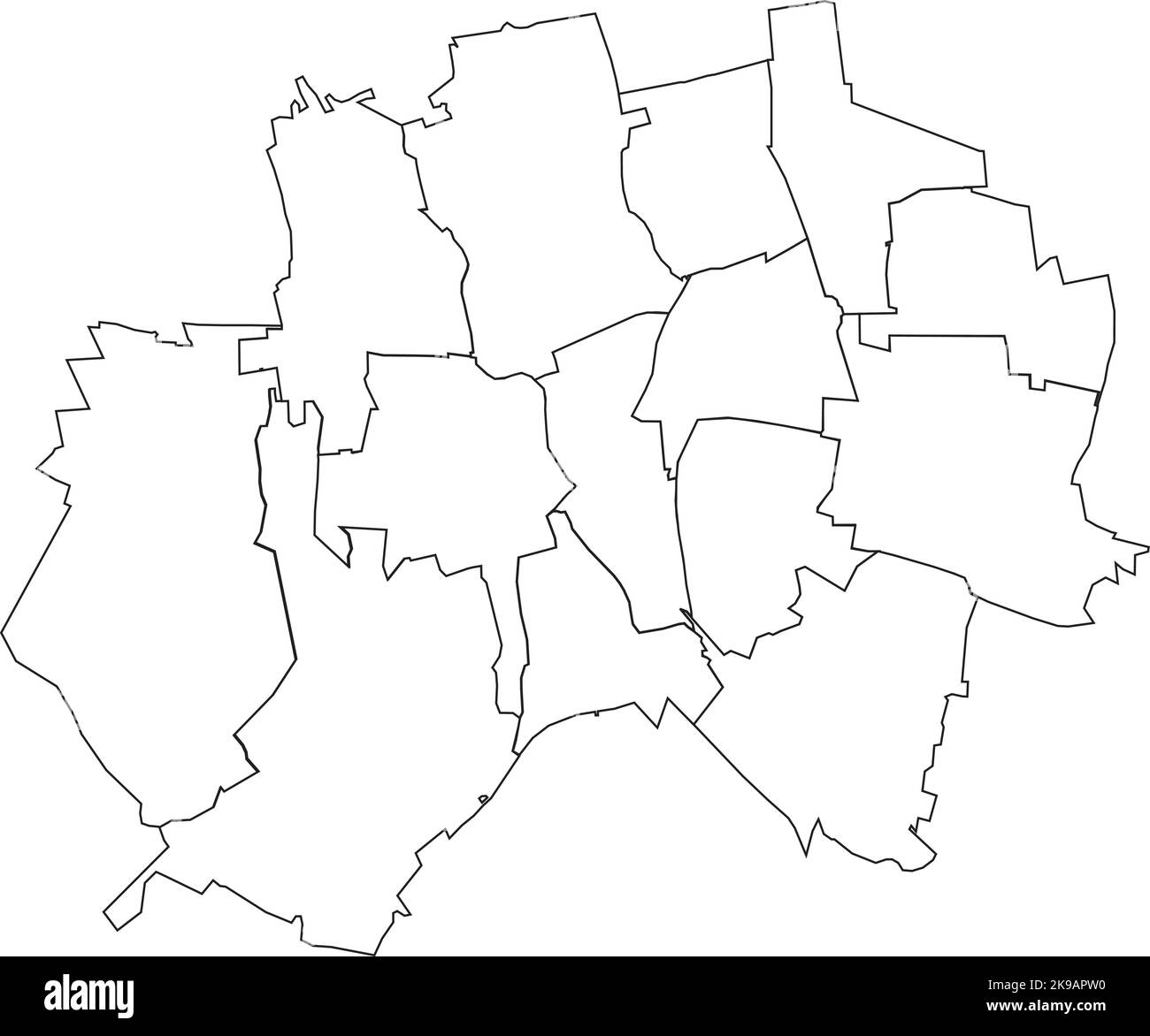 Weiße Gemeindekarte von HILDESHEIM, DEUTSCHLAND Stock Vektor