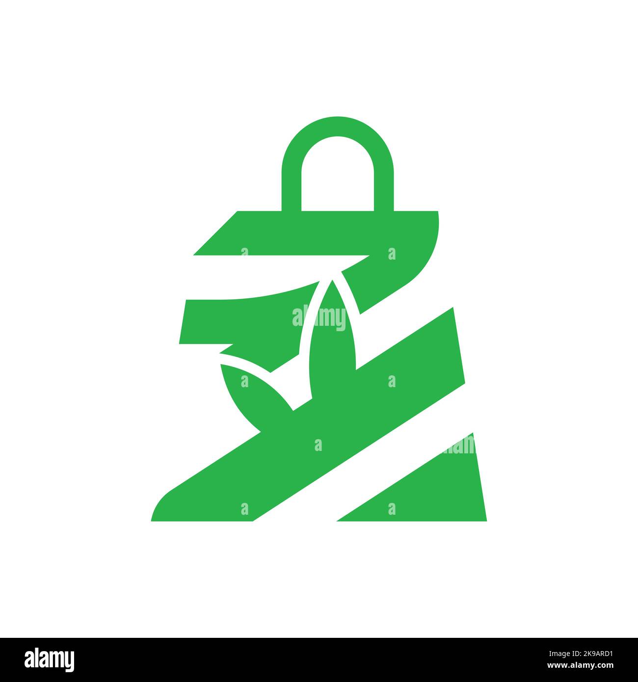Einkaufstasche Blatt Logo Design Vektor Vorlage. Stock Vektor