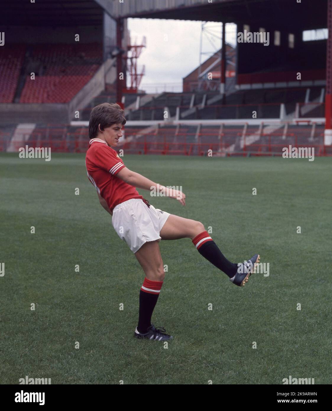 Steve Coppell Manchester United 1975 Foto: Henshaw Archive Stockfoto