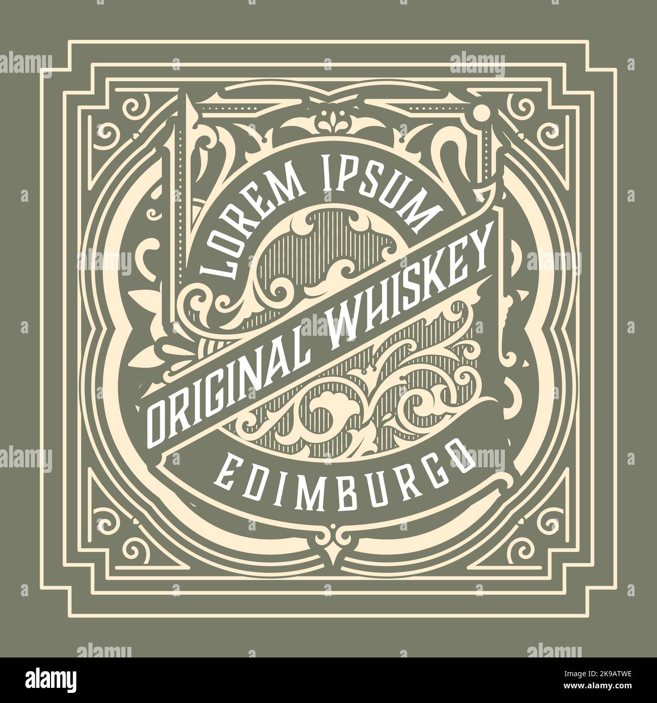 Whisky-Label mit alten Rahmen Stock Vektor