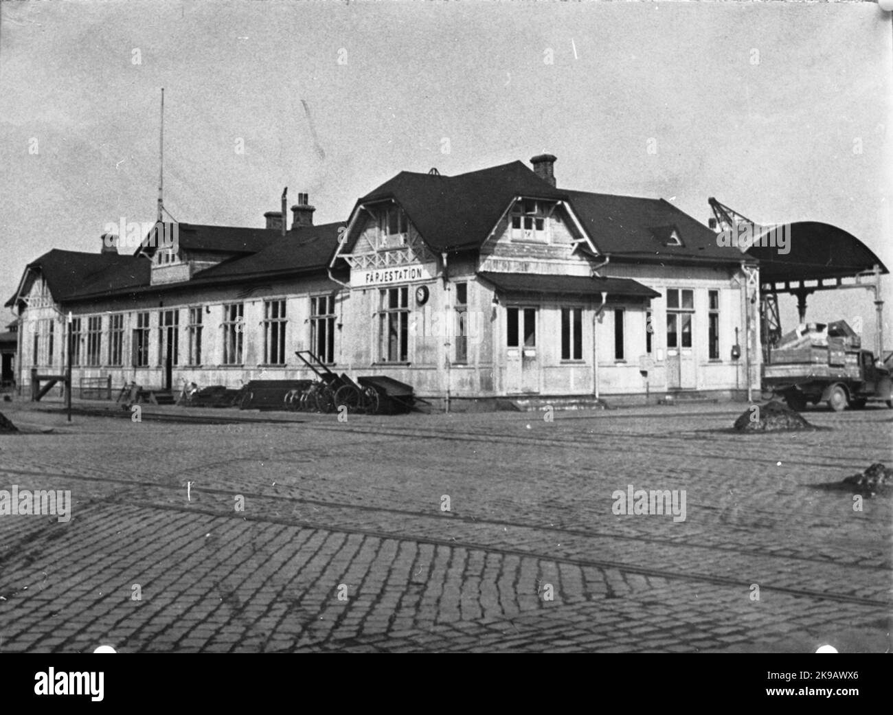 Die Dampffähre Station. Stockfoto