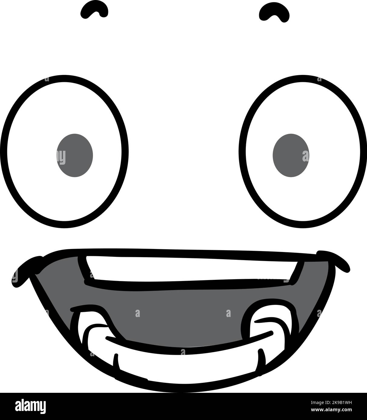 Erstauntes Comic-Gesicht. Cartoon Kopf Emotion Ausdruck Stock Vektor