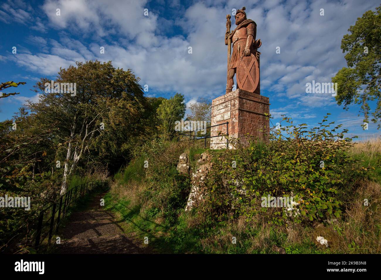Das Wallace Monument mit Blick auf den River Tweed in den Scottish Borders Stockfoto