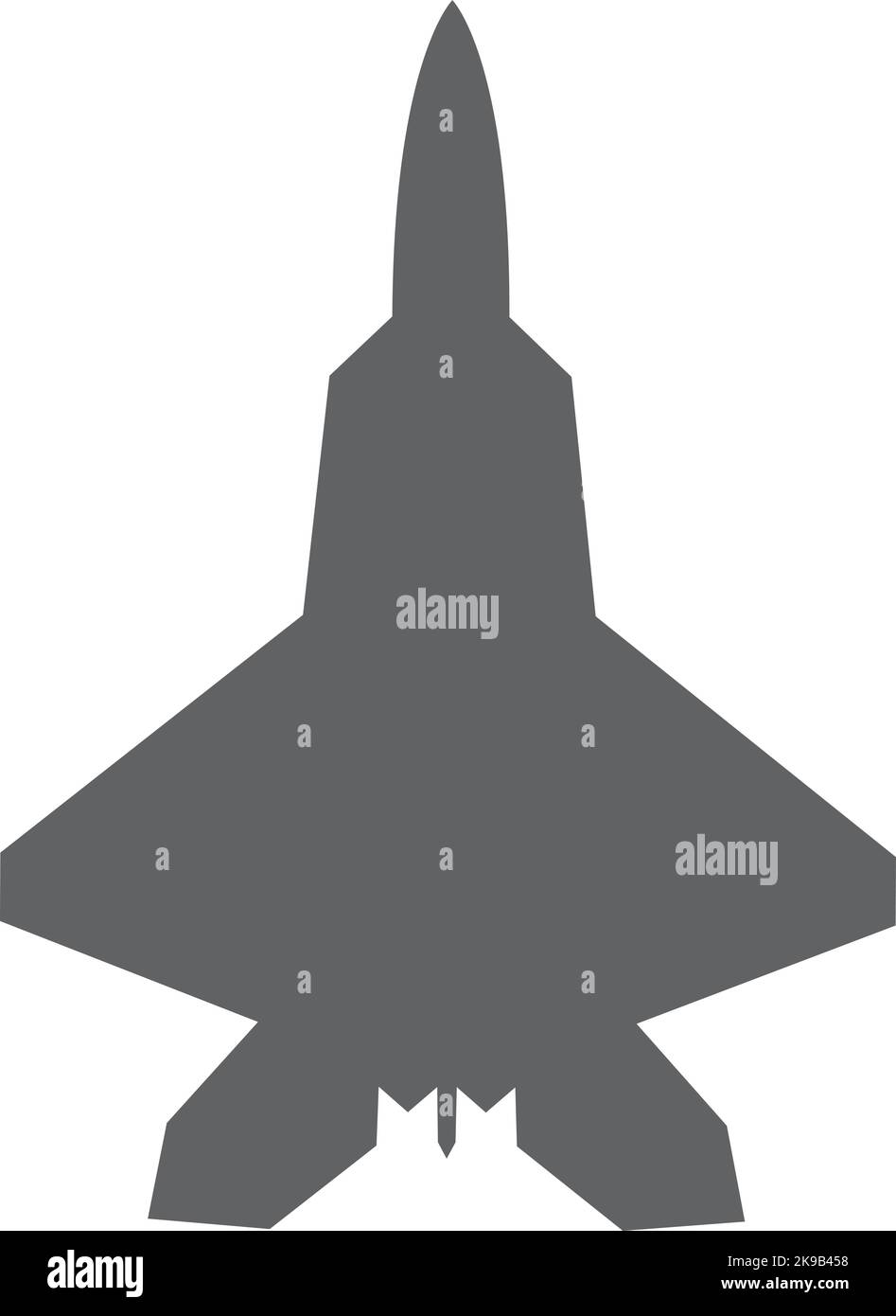 Silhouette eines Militärflugzeugs. Symbol für Luftbomberflugzeug Stock Vektor