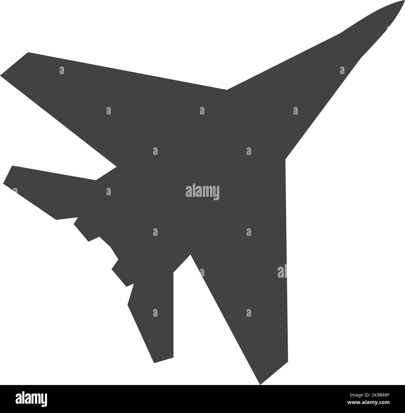 Kämpfer-Symbol. Schwarzes Luftkraftsymbol. Flugzeugabzeichen Stock Vektor