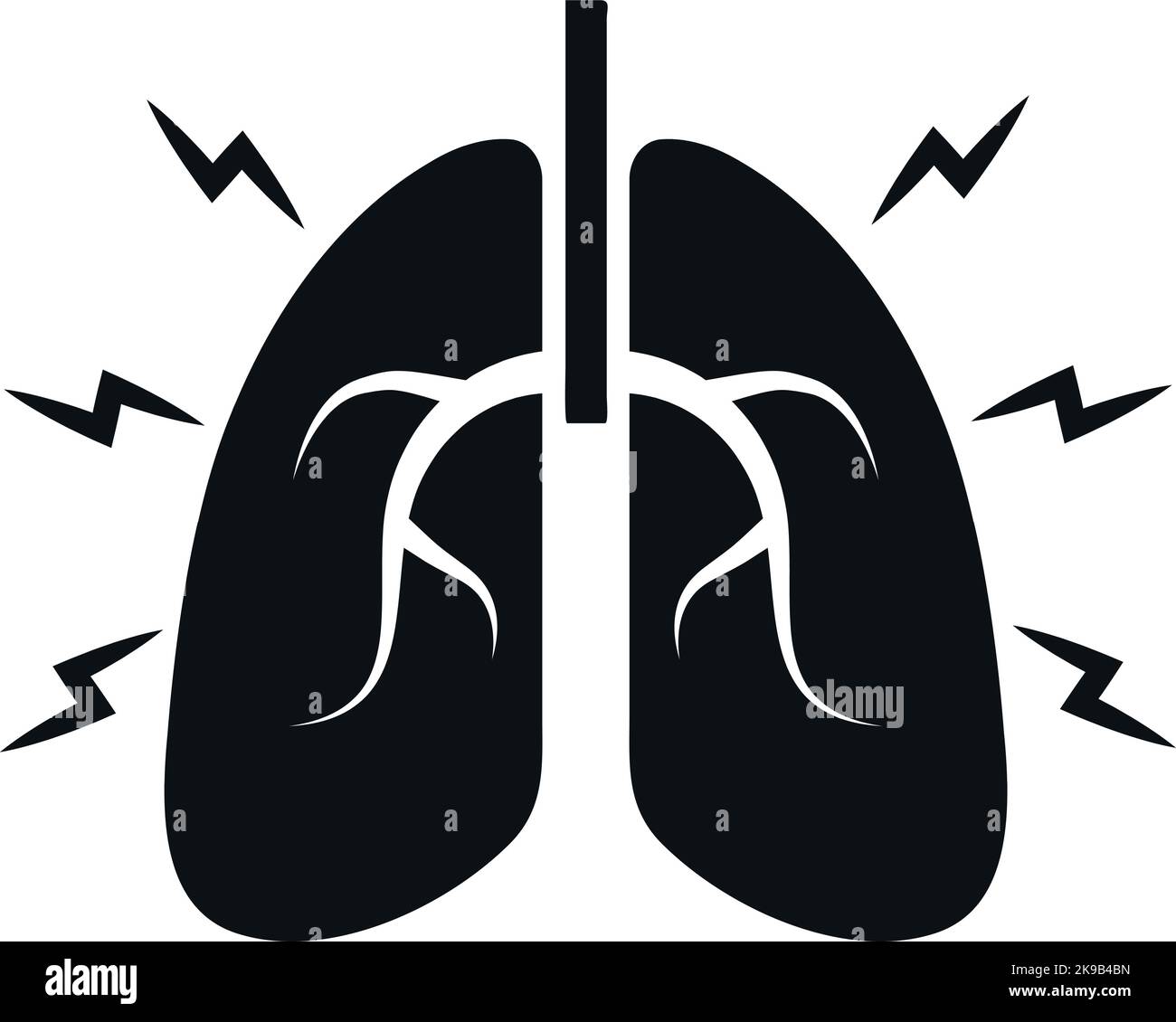 Symbol für Lungenentzündung. Symbol für Lungenerkrankung. Atemwegserkrankung Stock Vektor