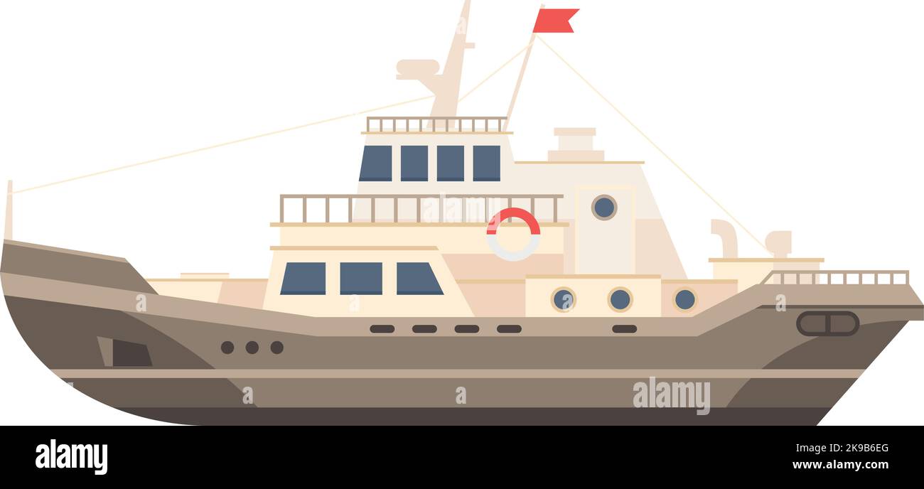 Motorbootsymbol. Wasserbehälter. Seeverkehr Stock Vektor