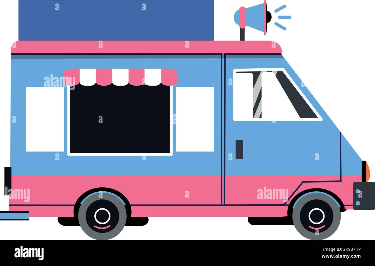 Fast Food Track-Symbol. Cartoon Street Service Auto Stock Vektor