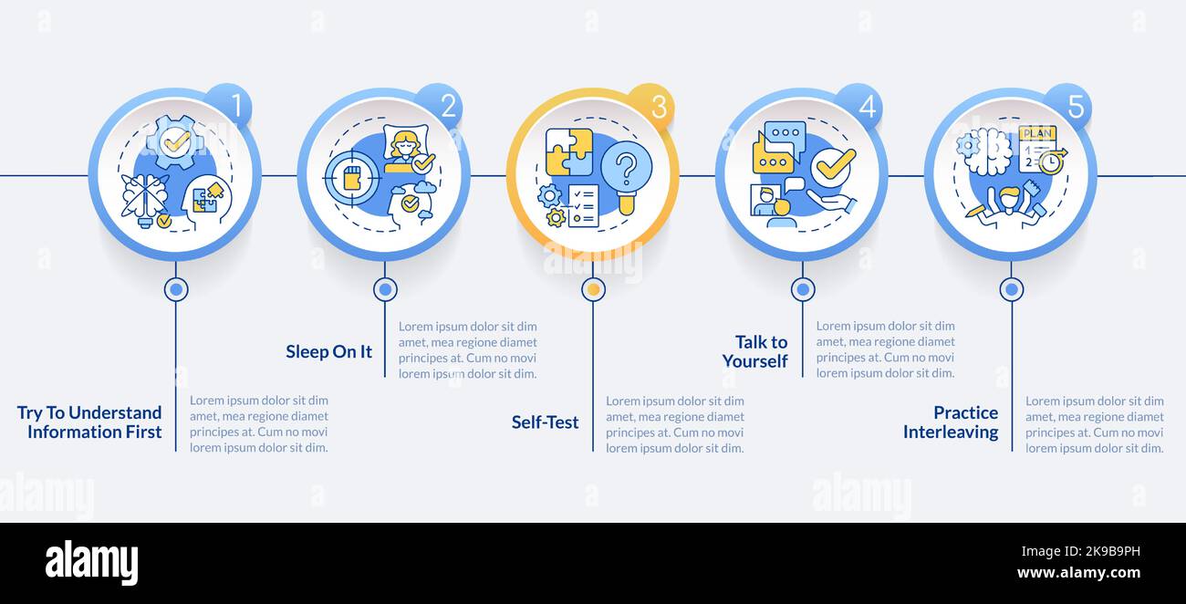 Einfache Memory Tricks Kreis Infografik Vorlage Stock Vektor