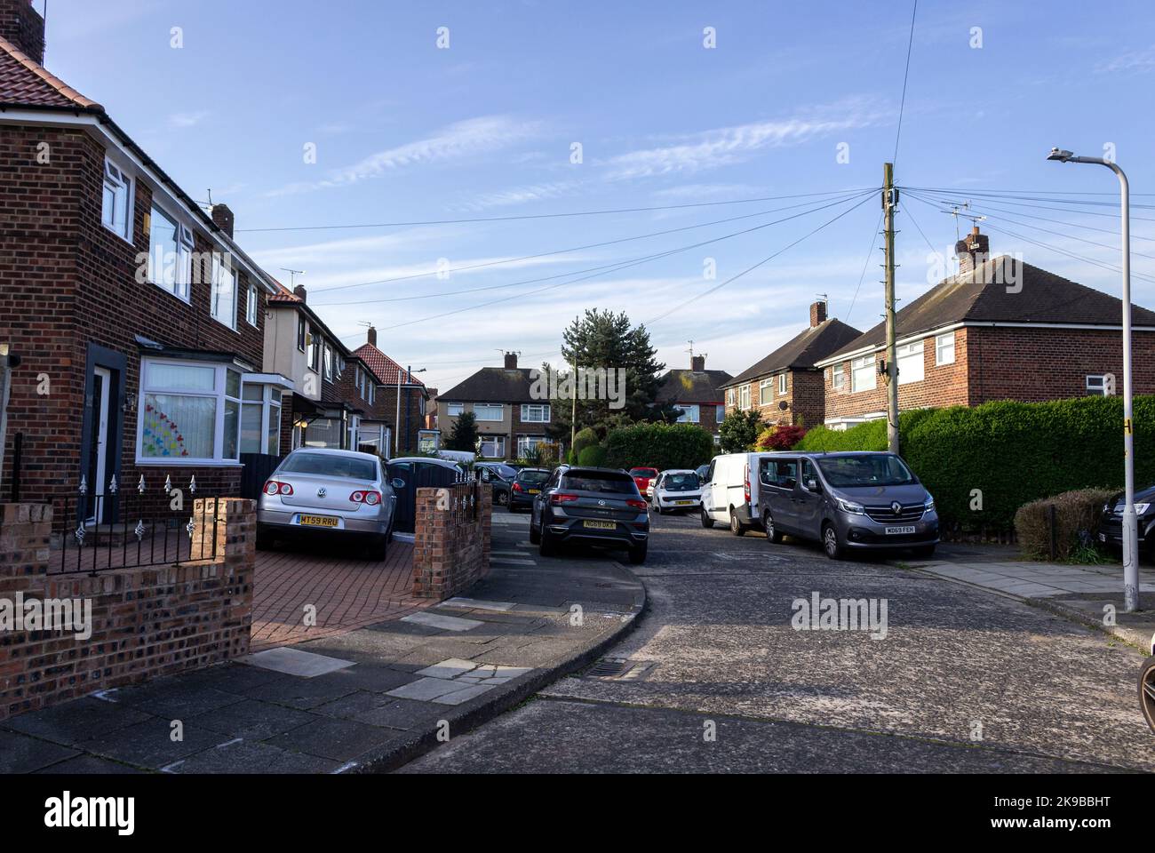 Birkenhead, Großbritannien: Bramble Avenue Häuser auf einem Anwesen in der Stadt Merseyside Stockfoto