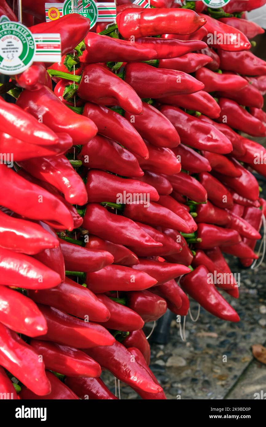Jährliches Espelette-Pepper-Festival in Frankreich Stockfoto