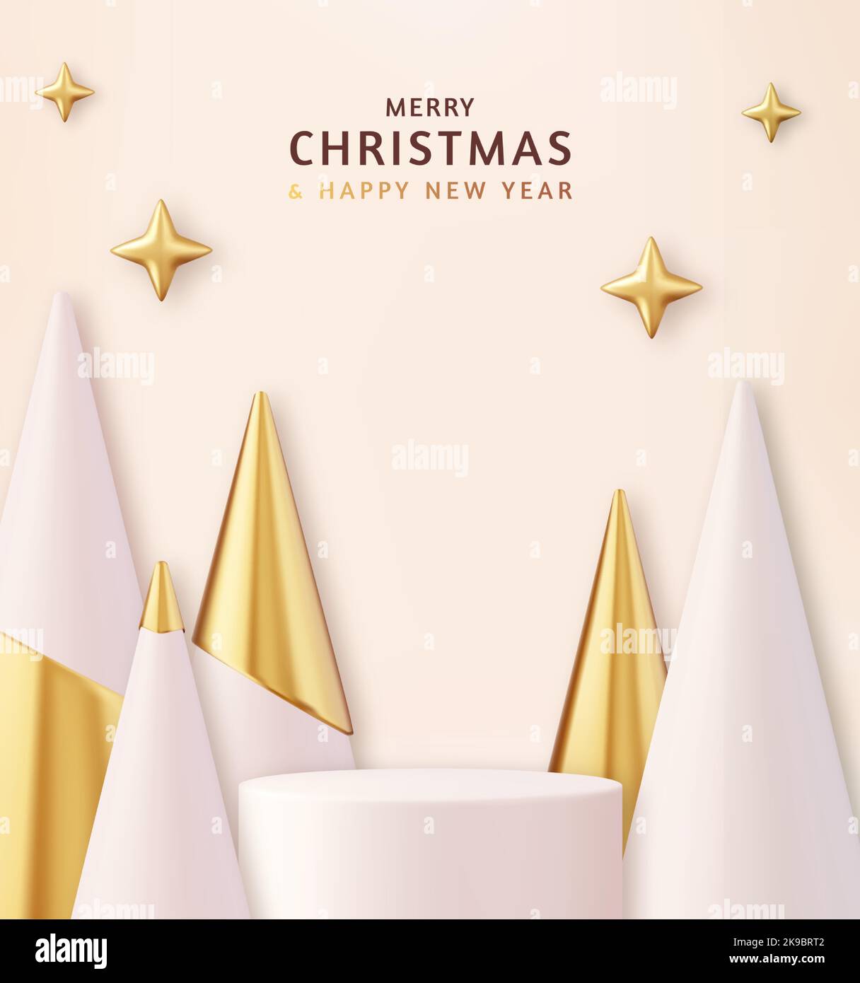 Festliches blaues rundes Podium zu Weihnachten und Neujahr Stock Vektor