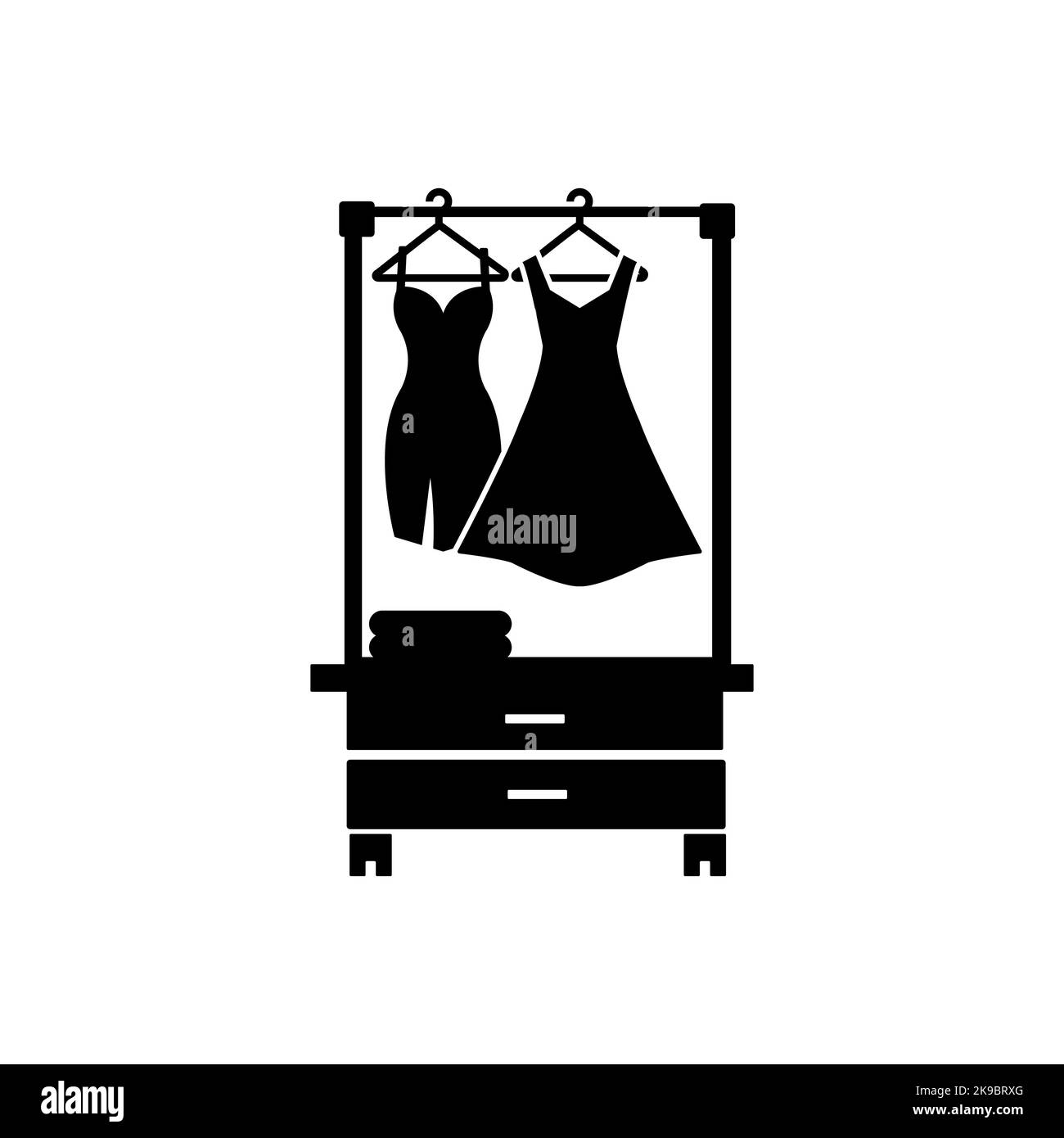 Kleiderständer-Ikone aus der Sammlung von Werkzeugen und Utensilien. Stock Vektor