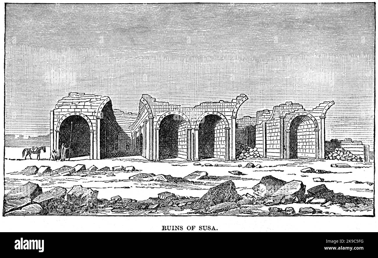 Ruins of Susa, Illustration, Ridpath's History of the World, Band I, von John Clark Ridpath, LL. D., Merrill & Baker Publishers, New York, 1894 Stockfoto