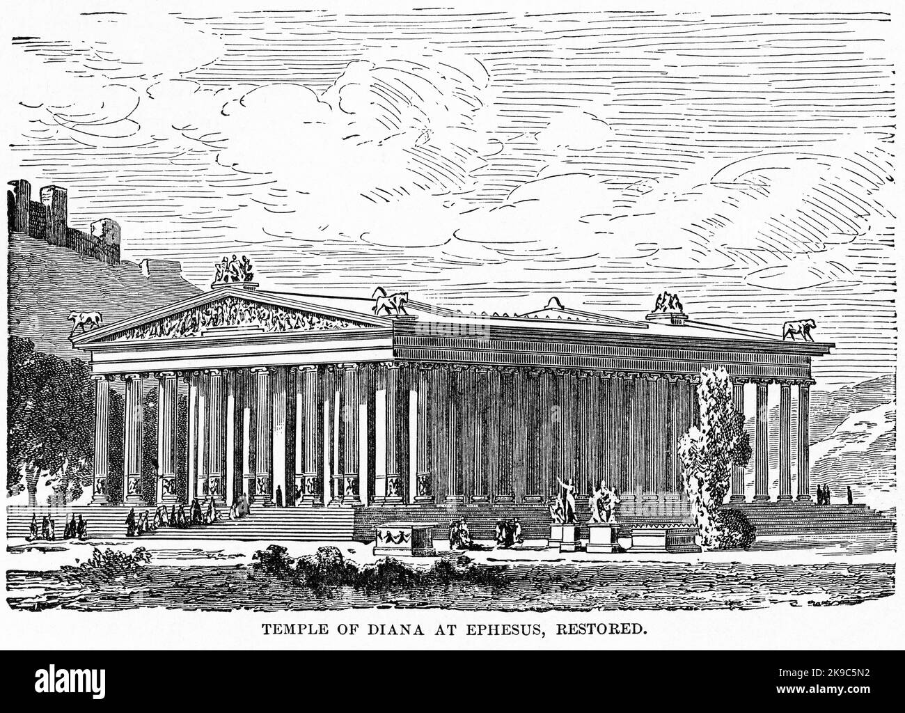 Tempel der Diana (alias Artemis), in Ephesus, restauriert, Illustration, Ridpath's History of the World, Band I, von John Clark Ridpath, LL. D., Merrill & Baker Publishers, New York, 1894 Stockfoto