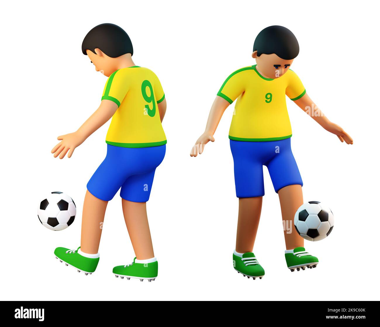 3D Fußballspieler Stockfoto