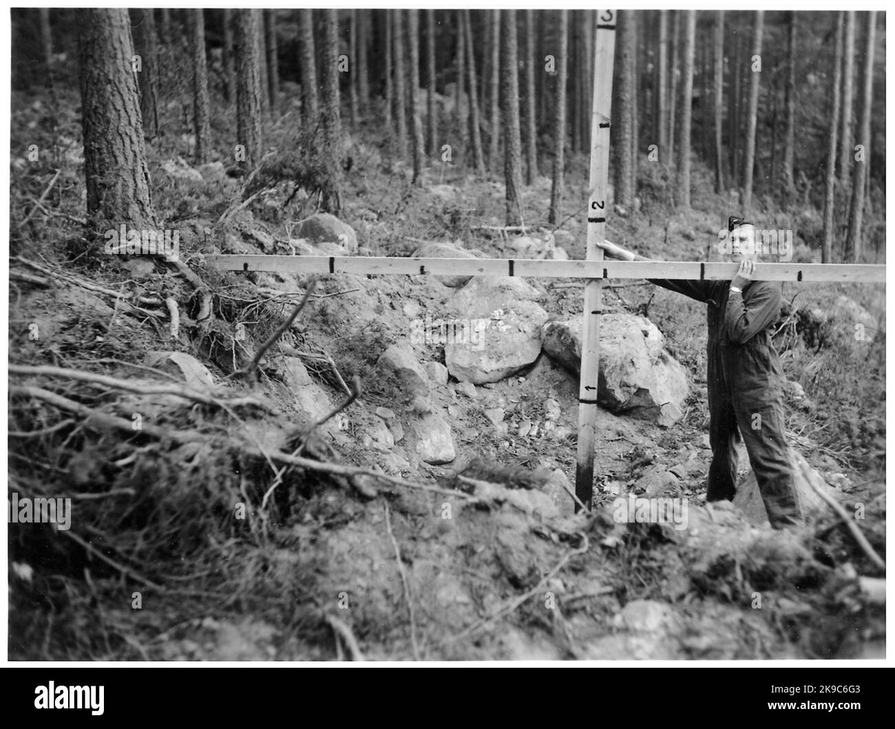 Anhaltende Aufregung von Vimmerby Ydrebanan. Messung der Auswirkungen nach Crashübungen. Stockfoto