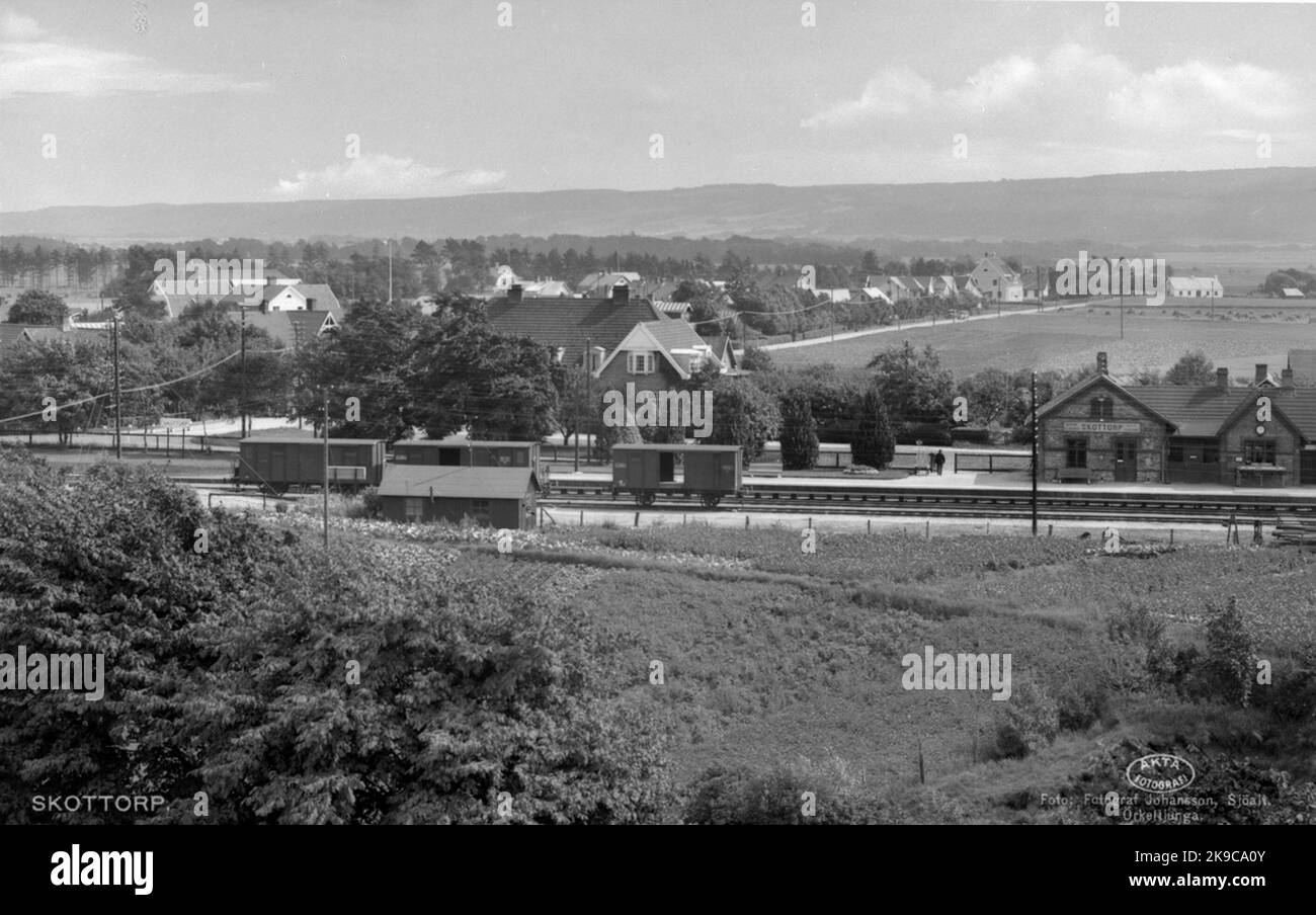 Bahnhof Skottorp. Stockfoto
