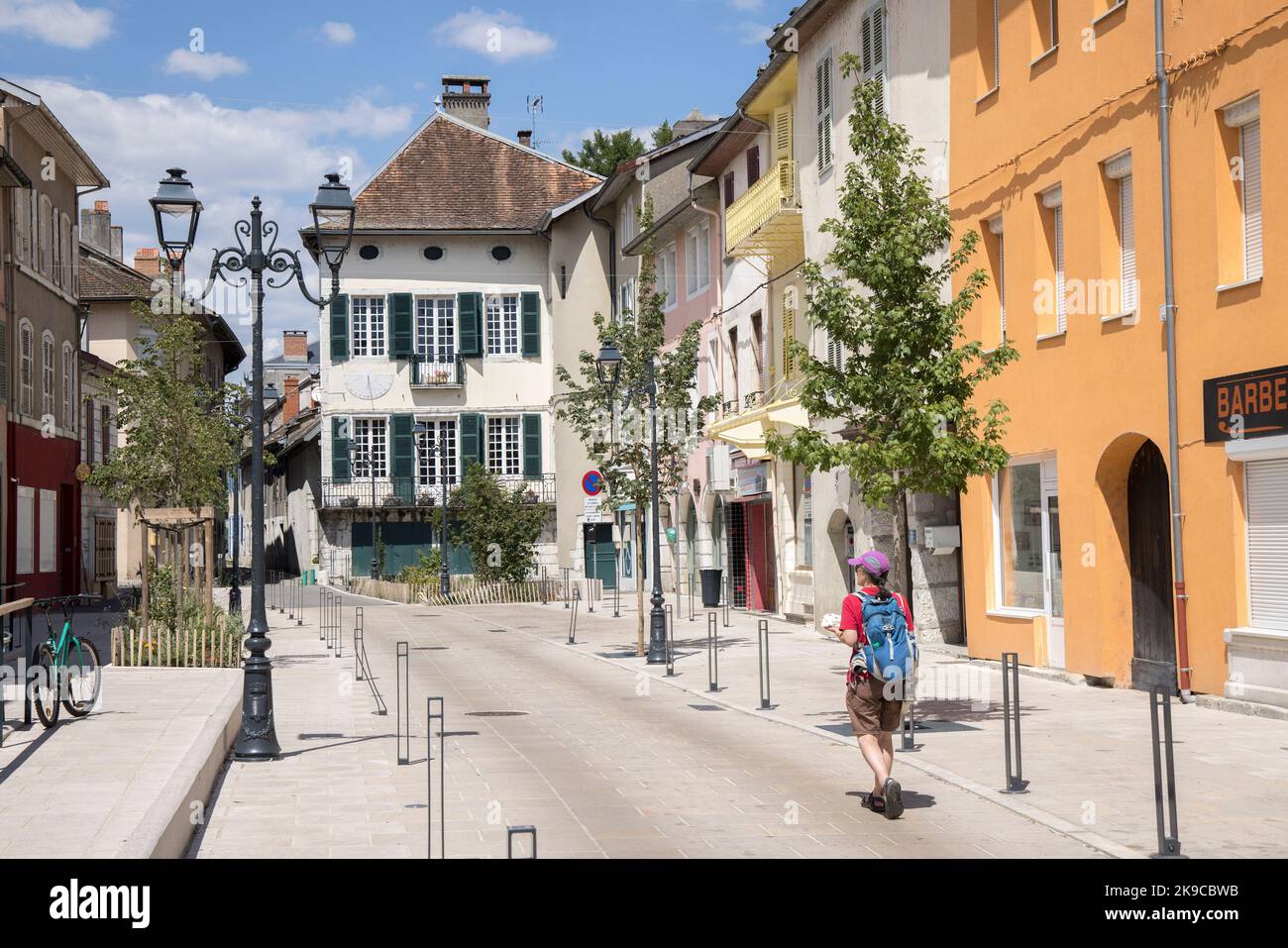 Spaziergang durch Seyssel, Haute-Savoie, Auvergne-Rhône-Alpes, Frankreich Stockfoto