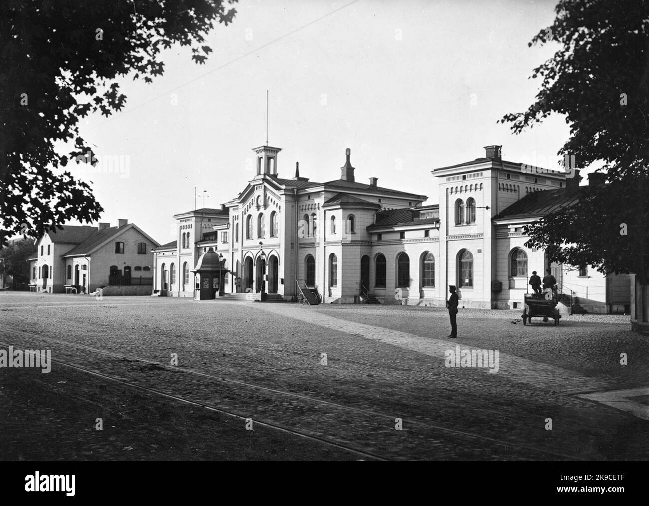 Die Vorderseite des Bahnhofs Stockfoto