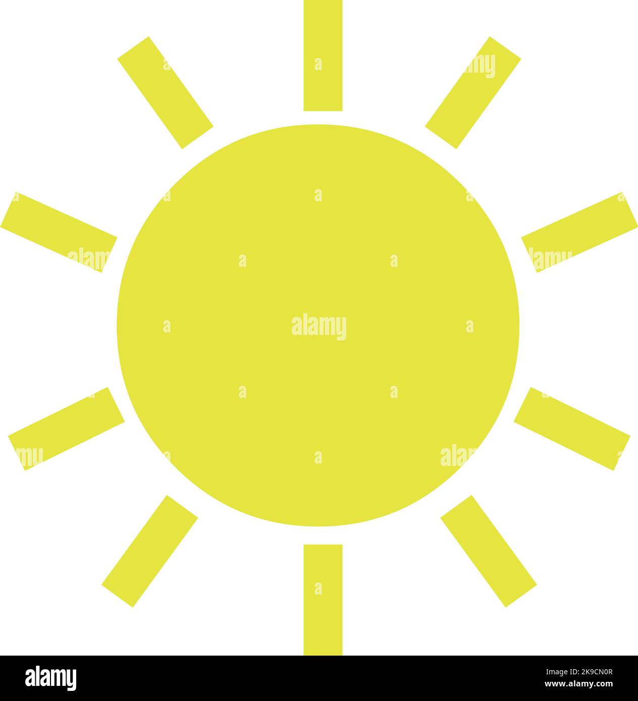 Vektor-Illustration der gelben Ikone einer Sonne Stock Vektor