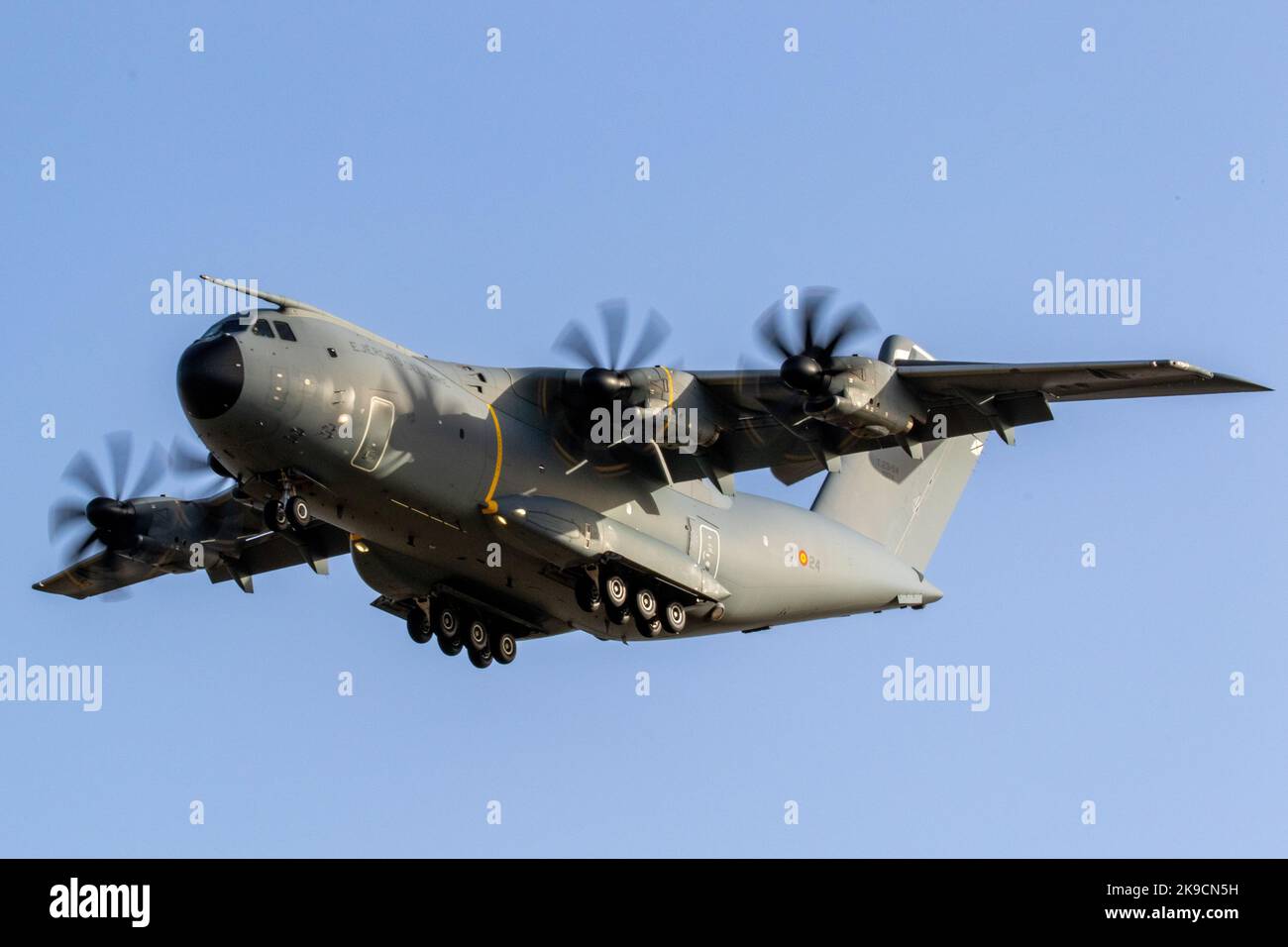 Die spanische Luftwaffe A400 ATLAS landete während der SIRIO 22-Übung auf dem Luftwaffenstützpunkt Gando. Stockfoto