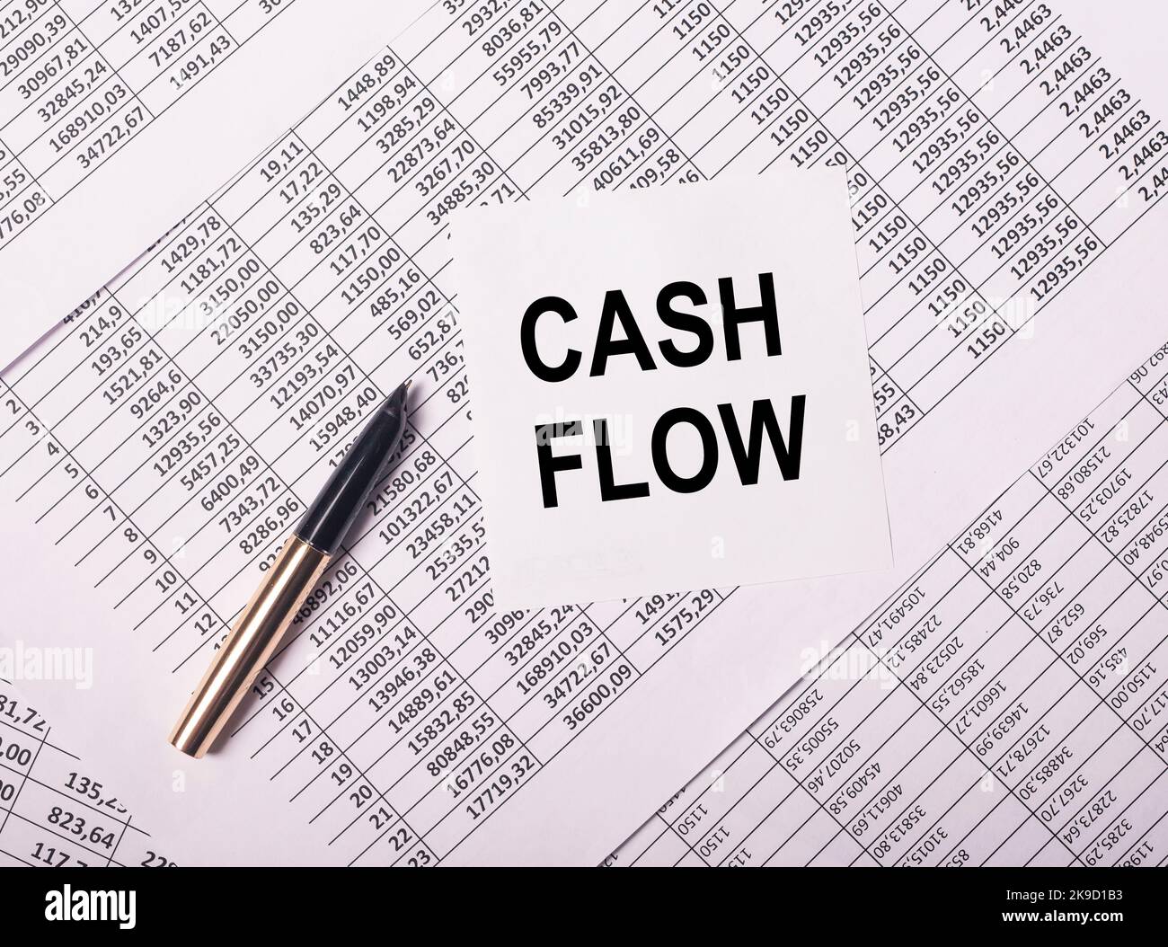 Cashflow-Konzept. Cashflow-Worttext. Hochwertige Fotos Stockfoto