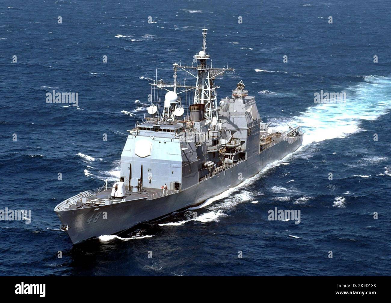 Die USS Yorktown (DDG-48/CG-48) war von 1984 bis 2004 ein Kreuzer der Ticonderoga-Klasse in der US Navy Stockfoto