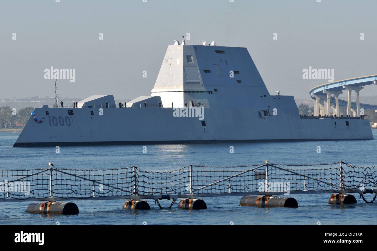 Das Kriegsschiff der U.S. Navy, USS Zumwalt (DDG 1000) U.S. Navy USS