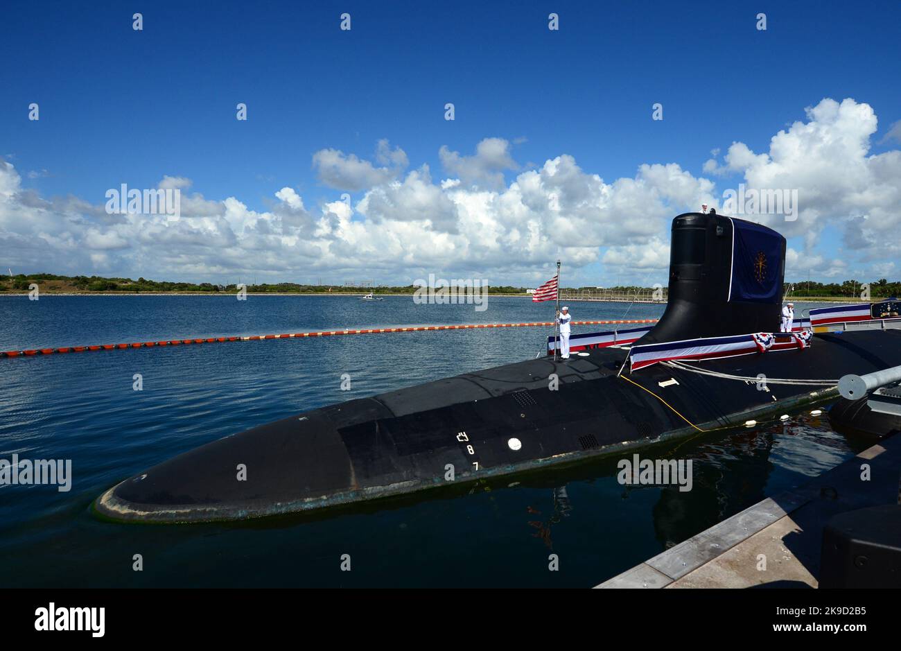 Inbetriebnahmezeremonie des Schnellangriffs-U-Bootes USS Indiana der Virginia-Klasse (SSN 789). US-Marine Stockfoto