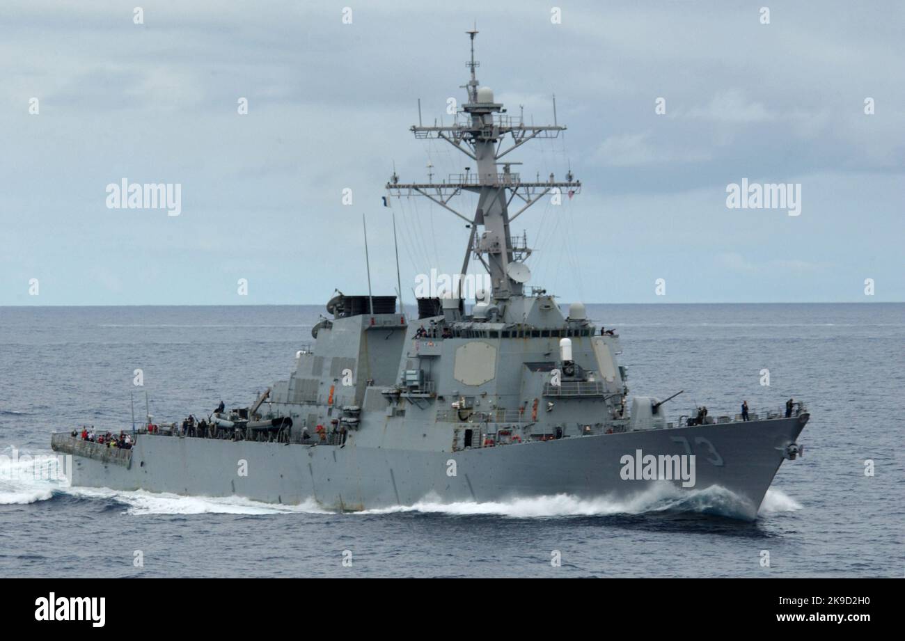 Der Lenkraketen-Zerstörer USS Decatur (DDG 73). US-Marine Stockfoto