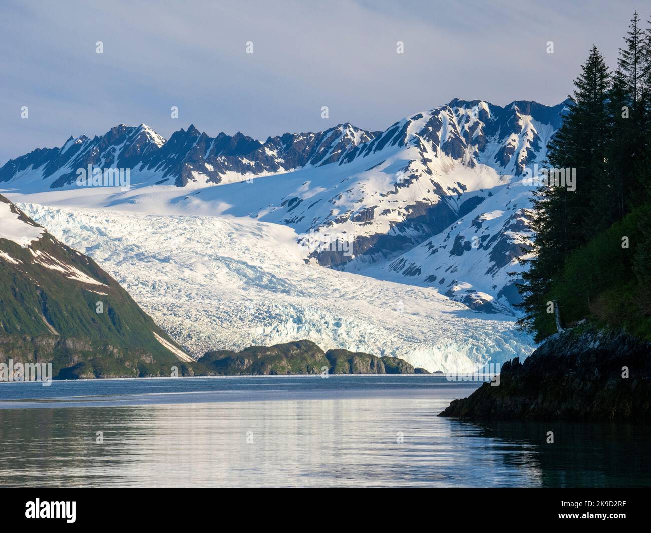 Aialik Gletscher, Kenai Fjords National Park, in der Nähe von Seward, Alaska. Stockfoto