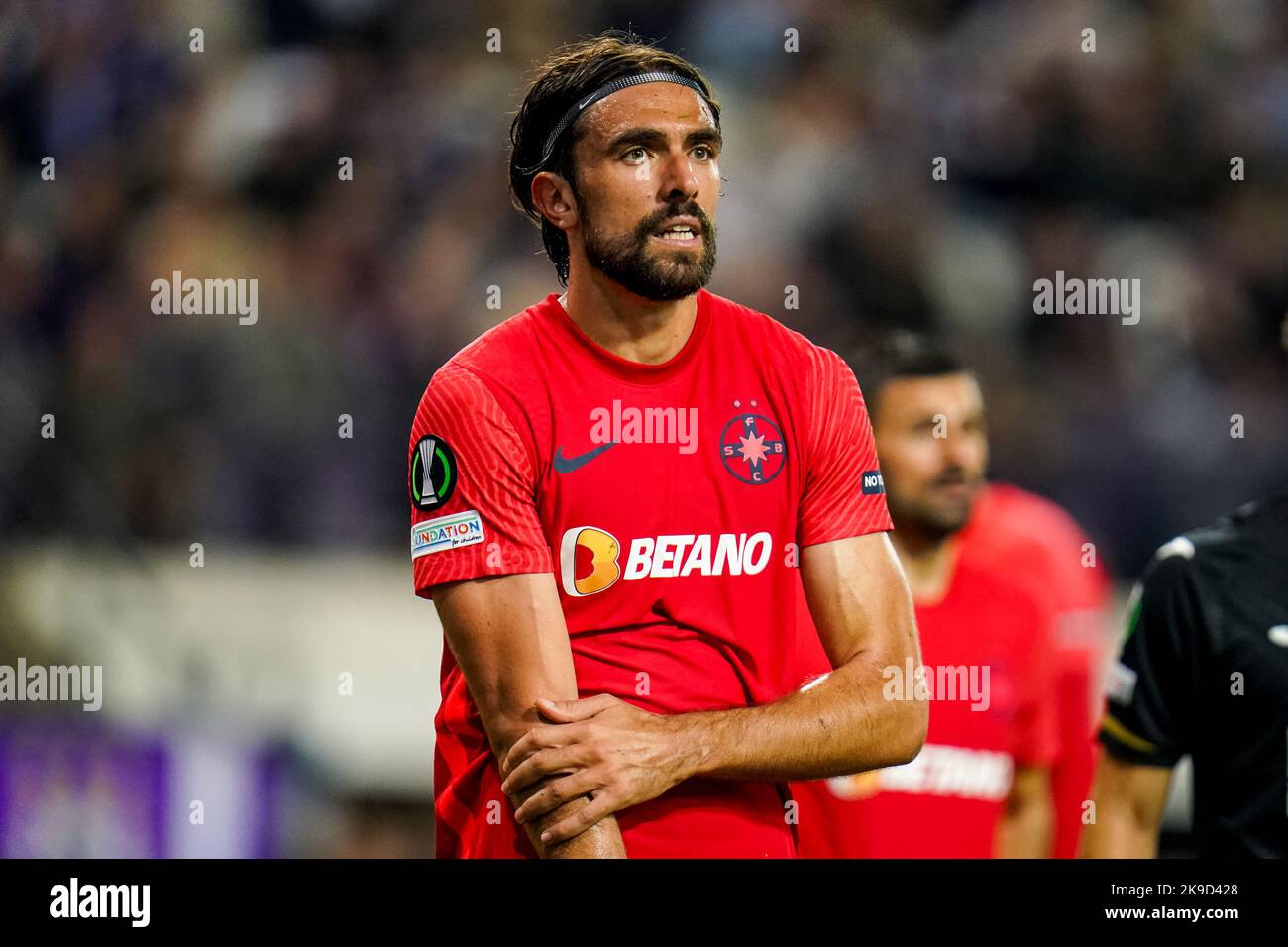 BRÜSSEL, BELGIEN - 27. OKTOBER: Andrea Compagno von FCSB während des Spiels der Gruppe B - UEFA Europa Conference League zwischen RSC Anderlecht und FCSB im Lotto Park am 27. Oktober 2022 in Brüssel, Belgien (Foto von Rene Nijhuis/Orange Picics) Credit: Orange Pics BV/Alamy Live News Stockfoto