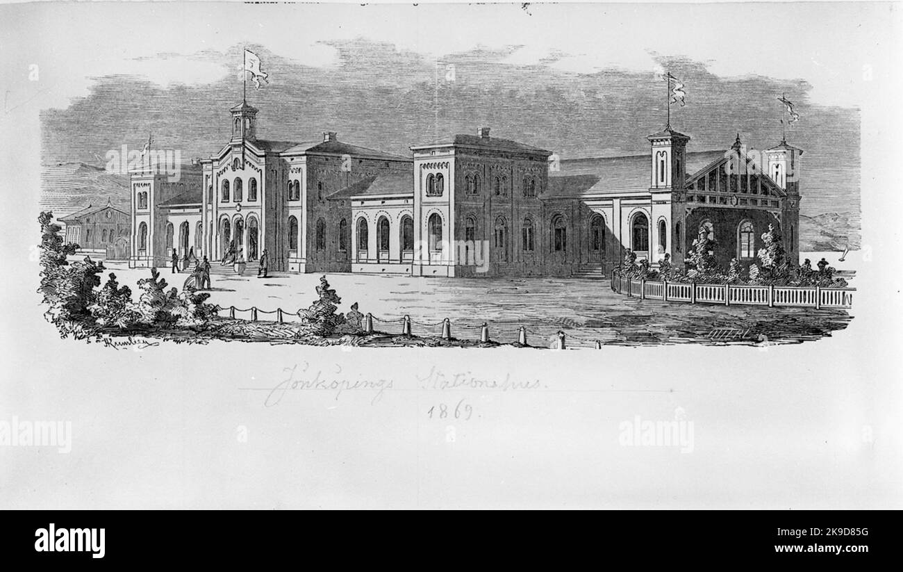 Die Vorderseite des Bahnhofs Stockfoto