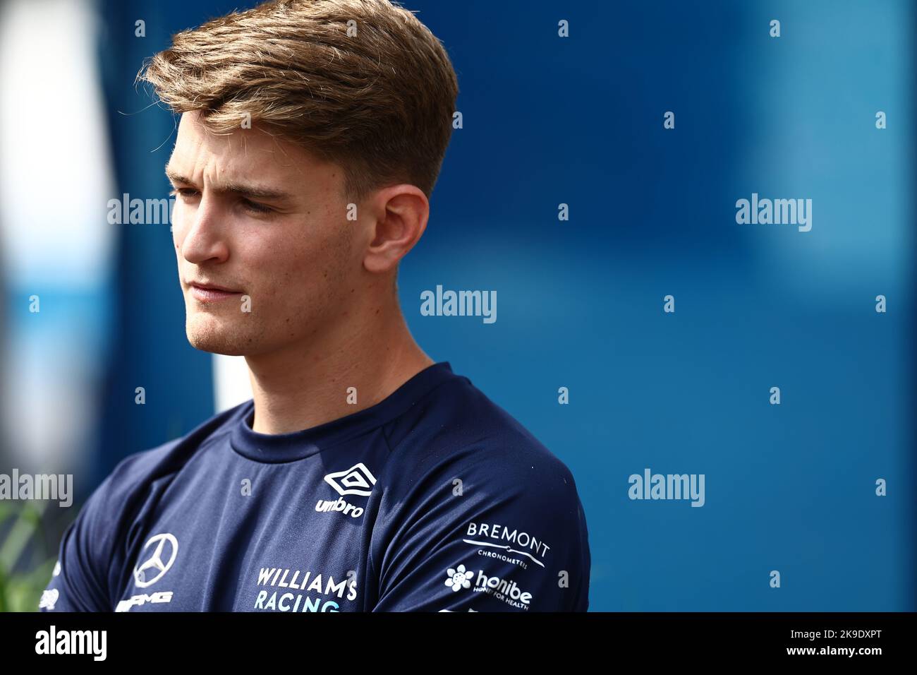 Mexiko-Stadt, Mexiko. 28. Oktober 2022. MEXIKO-Stadt, Mexiko. 28. Oktober 2022. Logan Sargeant aus den USA wird am Freitag in der Session FP1 wieder am Steuer sitzen und Alex in die Session FW44 für die einstündige Session hüpfen.während des Großen Preises von Mexiko F1 im Magdalena Mixhuca Park im Autodromo Hernando Rodriguez, Formel 1 Grand Prix von Mexiko, F1 GP von Mexiko, Formel 1 in Mexiko, Grand Prix du Mexique de Formule 1, gebührenpflichtige Abbildung, Copyright © QIAN Jun/ATP images Credit: SPP Sport Press Photo. /Alamy Live-Nachrichten Kredit: SPP Sport Press Foto. /Alamy Live News Stockfoto