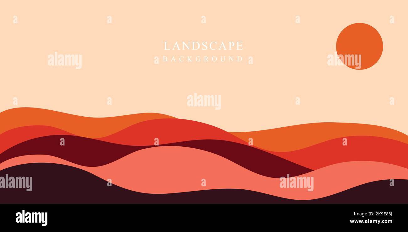 Landschaft abstrakt kreativen Hintergrund in minimal trendy Stil, Abstrakt Berglandschaft Poster Hintergrund für Präsentation Design. vektor Stock Vektor