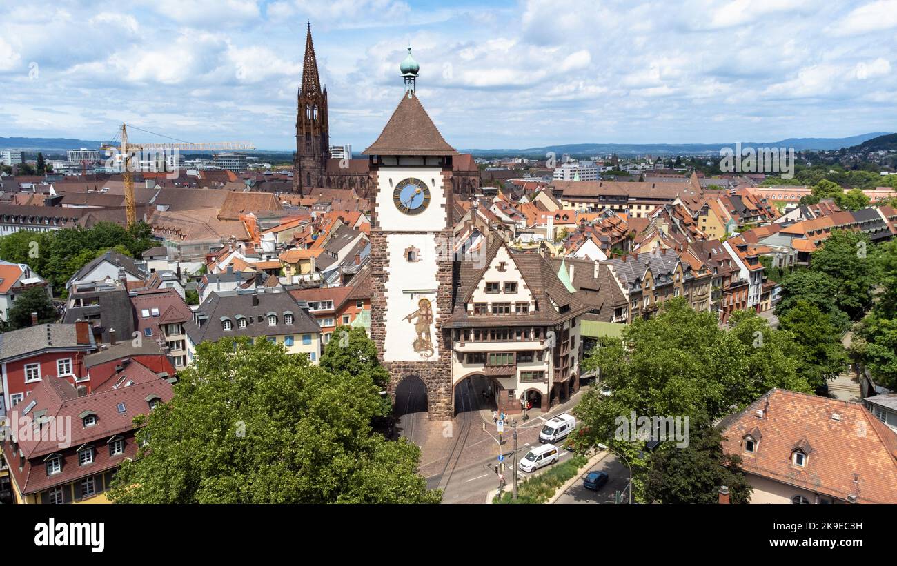 Schwabentor oder Schwäbisches Tor, Stadttor, Freiburg im Breisgau, Deutschland Stockfoto