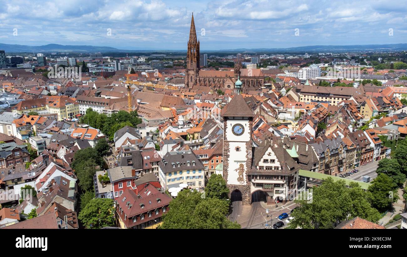 Schwabentor oder Schwäbisches Tor, Stadttor, Freiburg im Breisgau, Deutschland Stockfoto