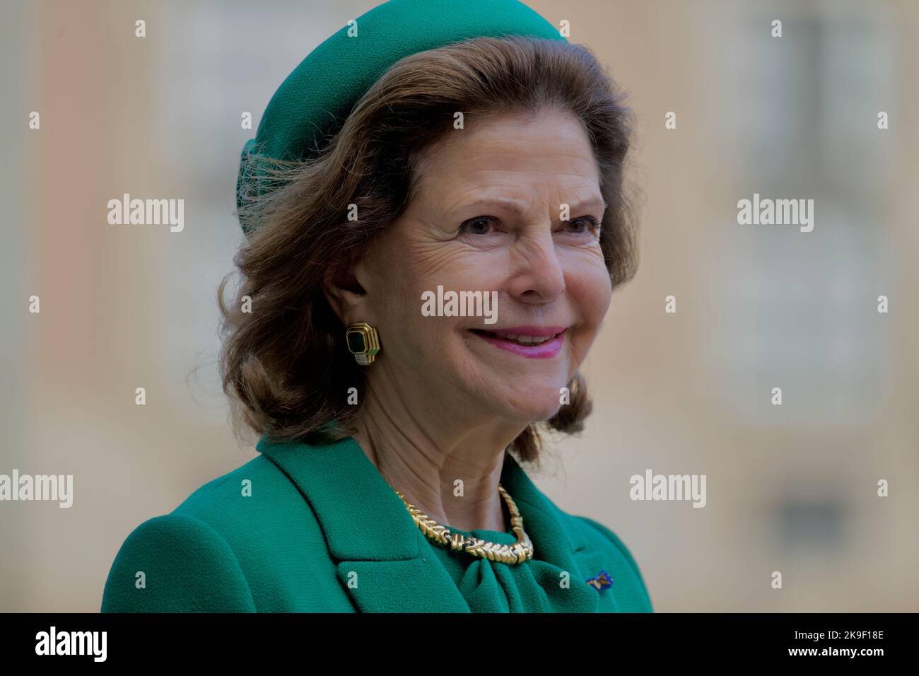 STOCKHOLM, SCHWEDEN - 11. OKTOBER 2022: Staatsbesuch aus den Niederlanden. König Willem-Alexander und Königin Maxima nehmen an der Begrüßungszeremonie Teil. Stockfoto