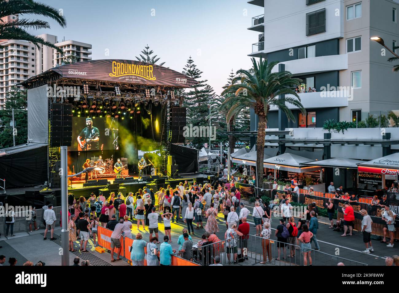 Gold Coast, Queensland, Australien - Grundwasser Country Music Festival auf den Straßen von Broadbeach Stockfoto