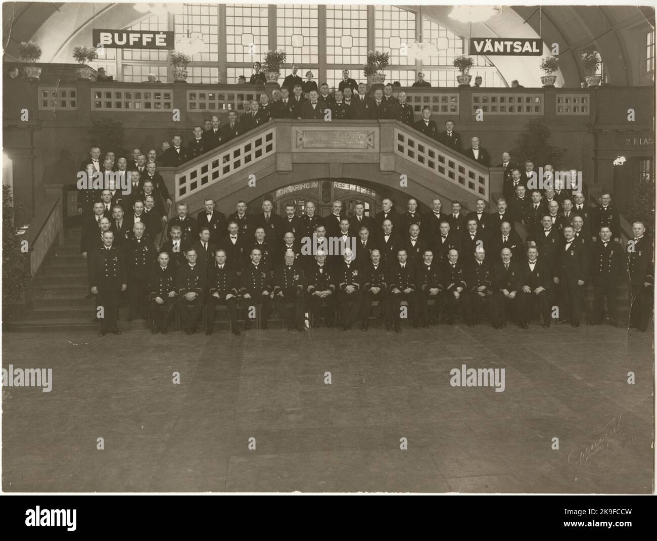 Gruppenfoto wahrscheinlich nach der Medaillenverteilung. Stockfoto