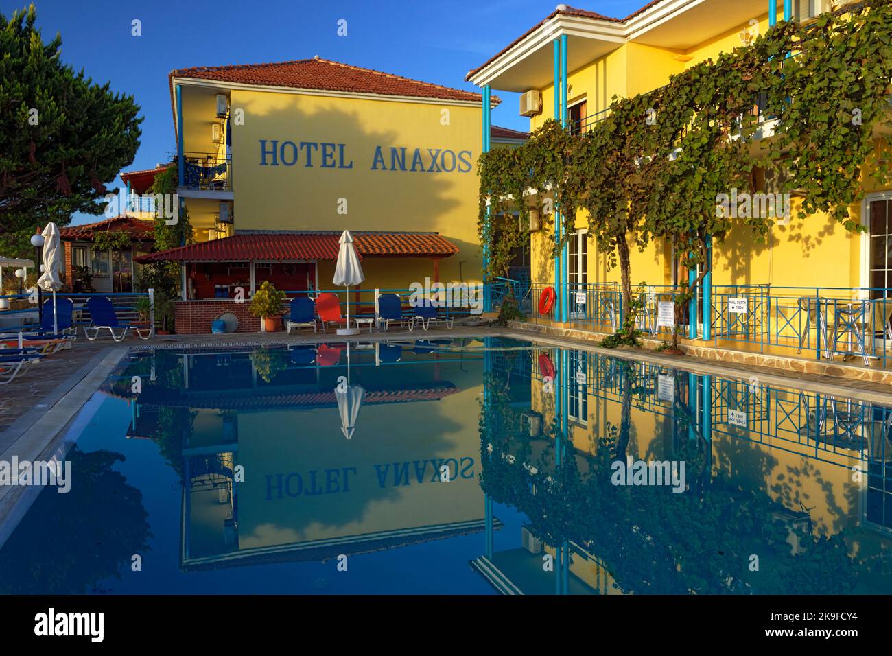 Anaxos Hotel, Anaxos, Lesbos, Nördliche Ägäische Inseln, Griechenland. Stockfoto
