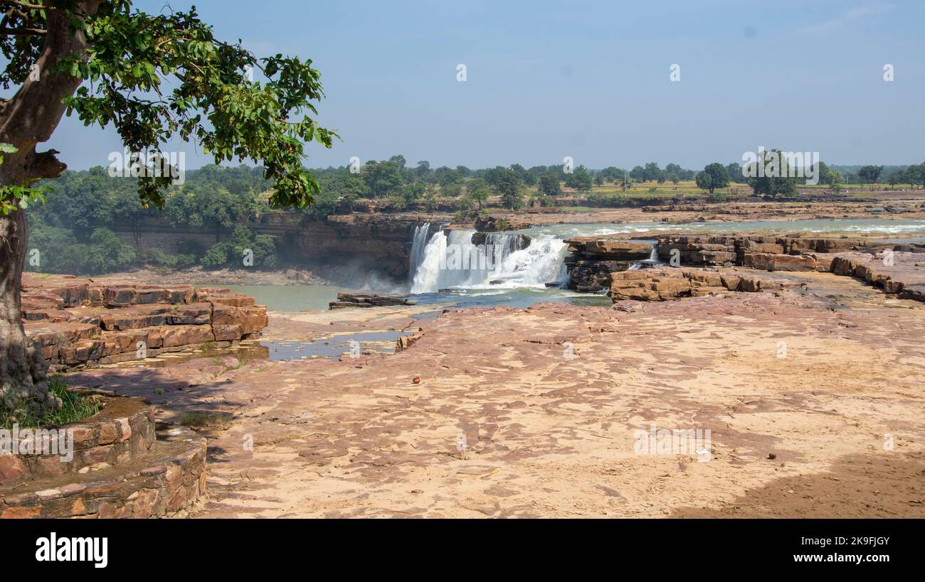 Chitrakot Wasserfall ist ein schöner Wasserfall auf dem Fluss Indravati in Bastar Bezirk von Chhattisgarh Staat von Indien Stockfoto