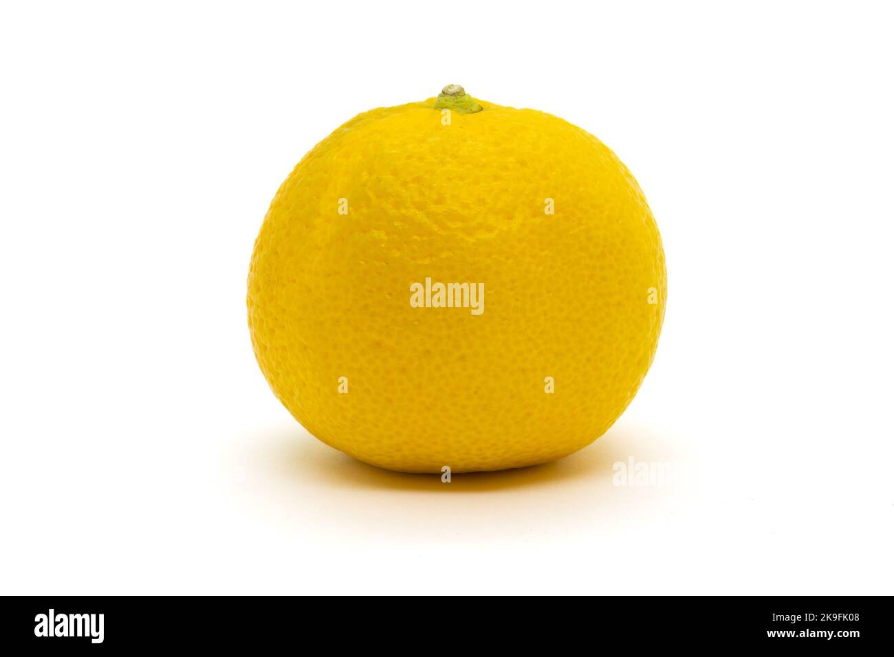 Reife gelbe satsuma orange (Citrus unshiu) isoliert auf weißem Hintergrund Stockfoto